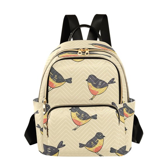 Quilted Backpack Fashion Backpack 10.23*5.11*12.59 Inch Women's Fashion Backpack Picnic Shopping Travel Out Sports backpack Black-yellow Bird