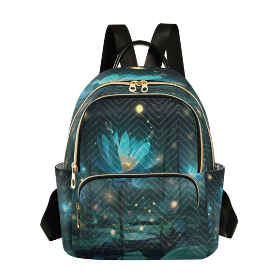 Quilted Backpack Fashion Backpack 10.23*5.11*12.59 Inch Women's Fashion Backpack Picnic Shopping Travel Out Sports backpack Blue Lotus Fireflies
