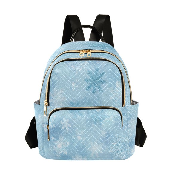 Quilted Backpack Fashion Backpack 10.23*5.11*12.59 Inch Women's Fashion Backpack Picnic Shopping Travel Out Sports backpack Blue Snowflakes