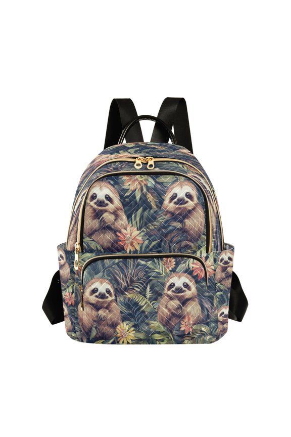 Quilted Backpack Fashion Backpack 10.23*5.11*12.59 Inch Women's Fashion Backpack Picnic Shopping Travel Out Sports backpack Cartoon Cute Sloth
