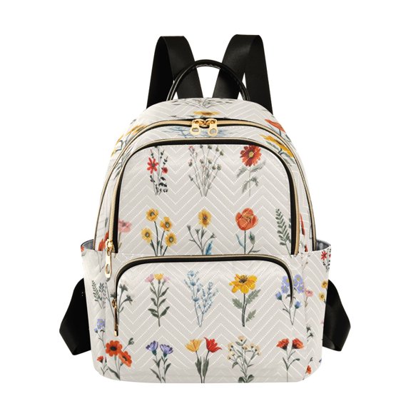 Quilted Backpack Fashion Backpack 10.23*5.11*12.59 Inch Women's Fashion Backpack Picnic Shopping Travel Out Sports backpack Cartoon Flower Variety