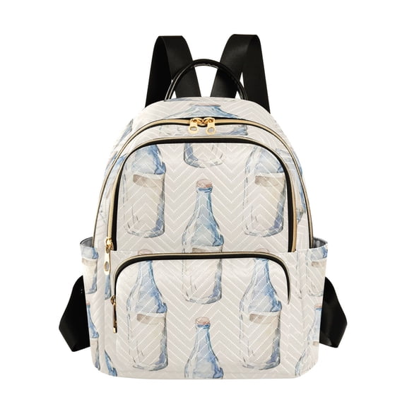 Quilted Backpack Fashion Backpack 10.23*5.11*12.59 Inch Women's Fashion Backpack Picnic Shopping Travel Out Sports backpack Cartoon White Milk Bottle