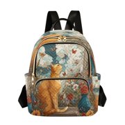 Quilted Backpack Fashion Backpack 10.23*5.11*12.59 Inch Womens Fashion Backpack Picnic Shopping Travel Out Sports backpack Charming Feline Breeze