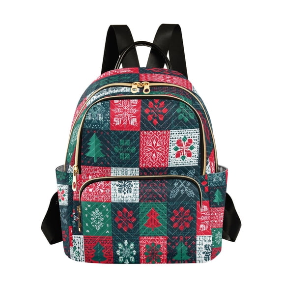 Quilted Backpack Fashion Backpack 10.23*5.11*12.59 Inch Women's Fashion Backpack Picnic Shopping Travel Out Sports backpack Christmas Element Pattern