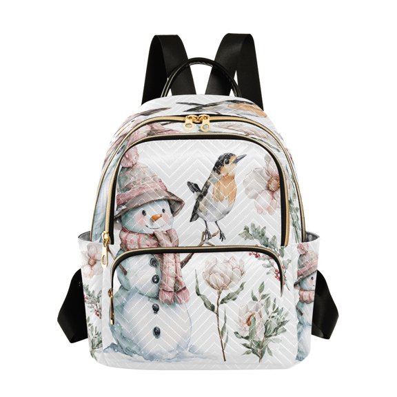 Quilted Backpack Fashion Backpack 10.23*5.11*12.59 Inch Women's Fashion Backpack Picnic Shopping Travel Out Sports backpack Christmas Winter Flowers