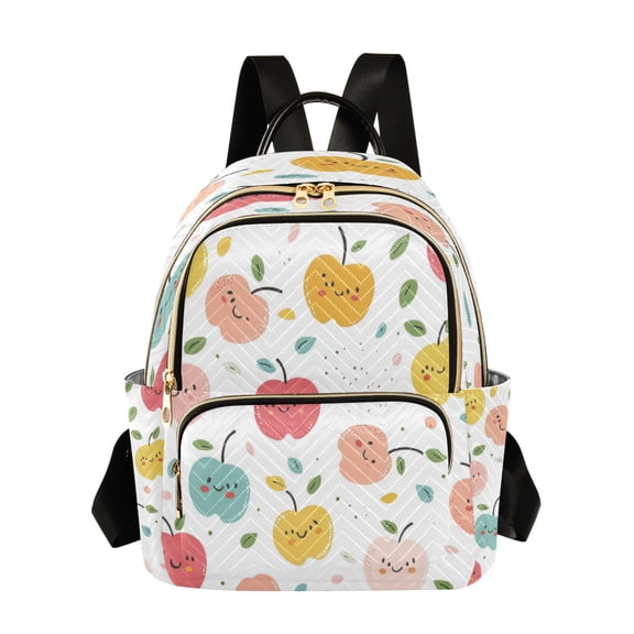 Quilted Backpack Fashion Backpack 10.23*5.11*12.59 Inch Women's Fashion Backpack Picnic Shopping Travel Out Sports backpack Color Cartoon Apple Cute