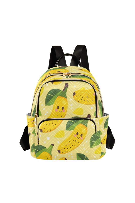 Quilted Backpack Fashion Backpack 10.23*5.11*12.59 Inch Women's Fashion Backpack Picnic Shopping Travel Out Sports backpack Cute Banana
