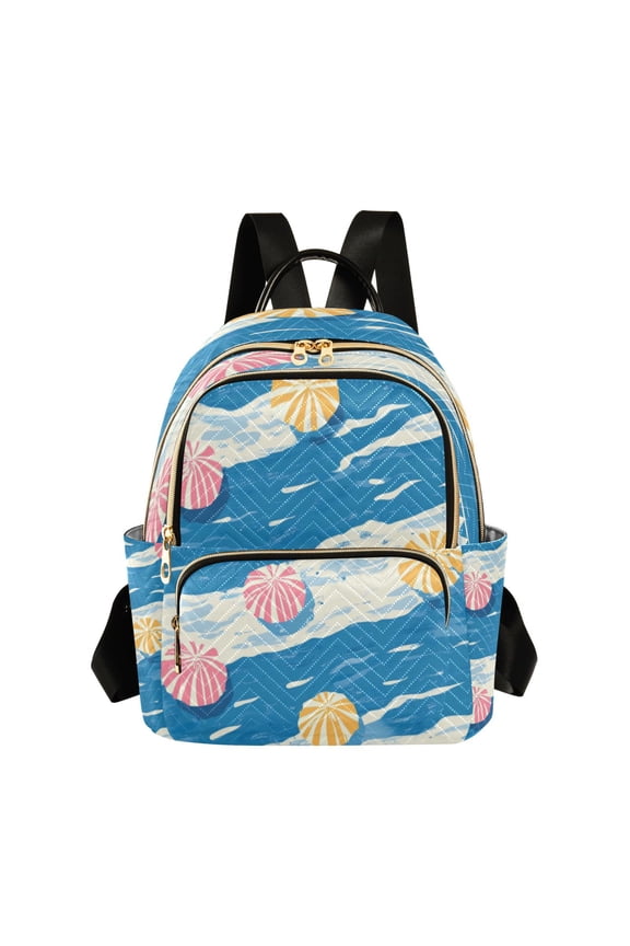 Quilted Backpack Fashion Backpack 10.23*5.11*12.59 Inch Women's Fashion Backpack Picnic Shopping Travel Out Sports backpack Cute Beach Umbrella