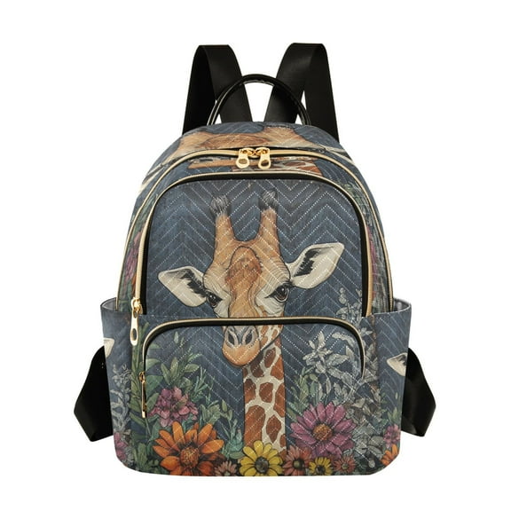 Quilted Backpack Fashion Backpack 10.23*5.11*12.59 Inch Women's Fashion Backpack Picnic Shopping Travel Out Sports backpack Cute Giraffes and Flowers