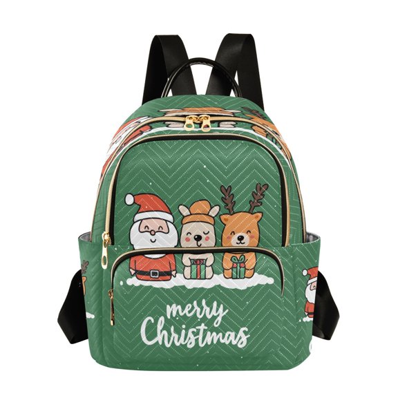Quilted Backpack Fashion Backpack 10.23*5.11*12.59 Inch Women's Fashion Backpack Picnic Shopping Travel Out Sports backpack Cute Santa Claus Cartoon