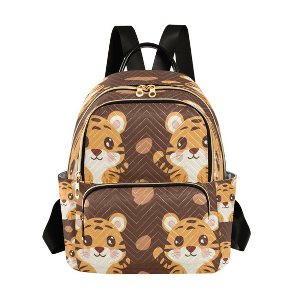 Quilted Backpack Fashion Backpack 10.23*5.11*12.59 Inch Women's Fashion Backpack Picnic Shopping Travel Out Sports backpack Four Cute Little Tigers