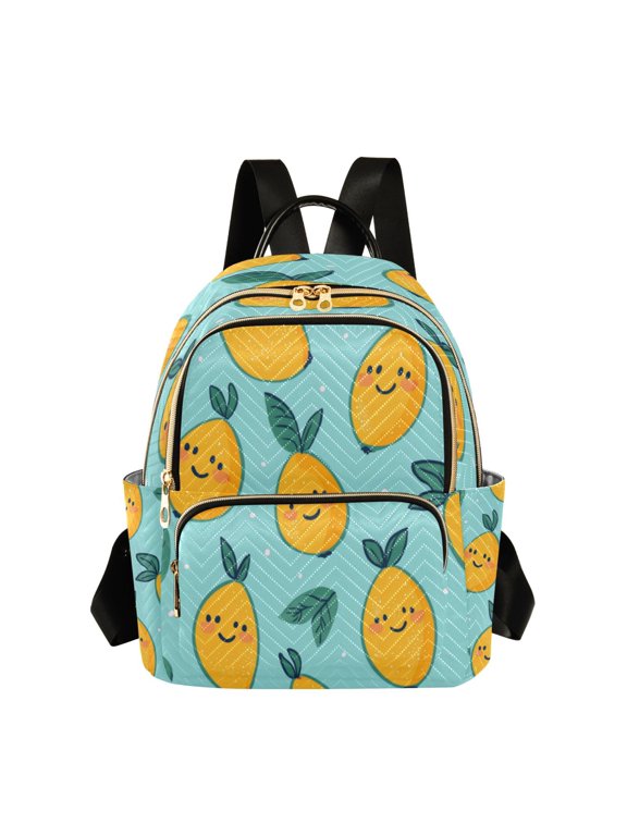 Quilted Backpack Fashion Backpack 10.23*5.11*12.59 Inch Women's Fashion Backpack Picnic Shopping Travel Out Sports backpack Lovely Smile Mango
