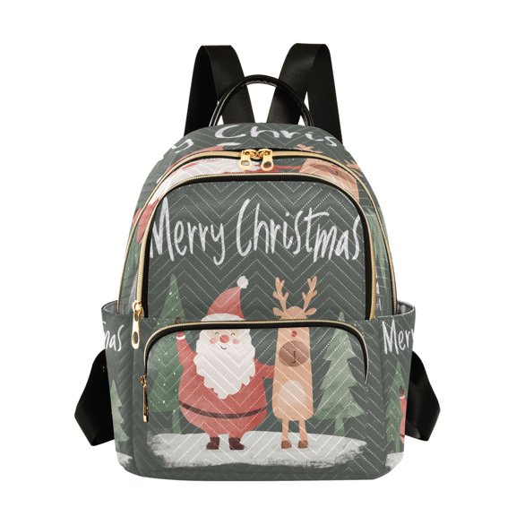 Quilted Backpack Fashion Backpack 10.23*5.11*12.59 Inch Women's Fashion Backpack Picnic Shopping Travel Out Sports backpack Merry Christmas Deer