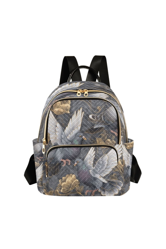 Quilted Backpack Fashion Backpack 10.23*5.11*12.59 Inch Women's Fashion Backpack Picnic Shopping Travel Out Sports backpack Pigeon Illustration Art