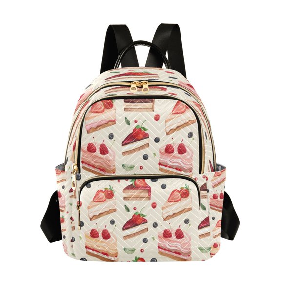 Quilted Backpack Fashion Backpack 10.23*5.11*12.59 Inch Women's Fashion Backpack Picnic Shopping Travel Out Sports backpack Pink Cake