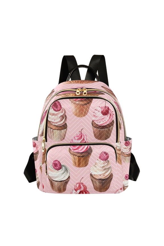 Quilted Backpack Fashion Backpack 10.23*5.11*12.59 Inch Women's Fashion Backpack Picnic Shopping Travel Out Sports backpack Pink Cupcake