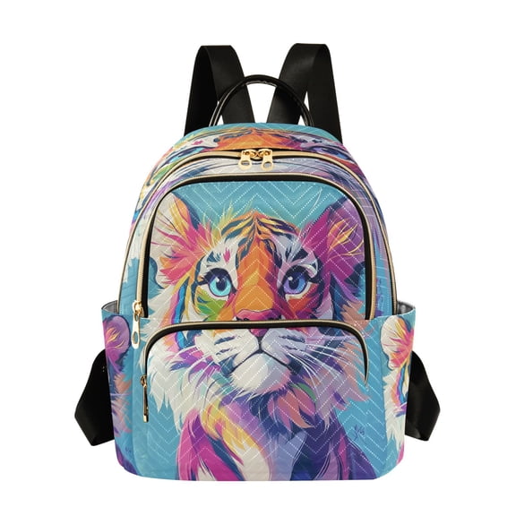 Quilted Backpack Fashion Backpack 10.23*5.11*12.59 Inch Women's Fashion Backpack Picnic Shopping Travel Out Sports backpack Rainbow Tiger Cub