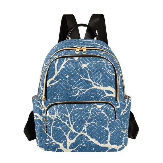 Quilted Backpack Fashion Backpack 10.23*5.11*12.59 Inch Women's Fashion Backpack Picnic Shopping Travel Out Sports backpack Small Winter White Tree