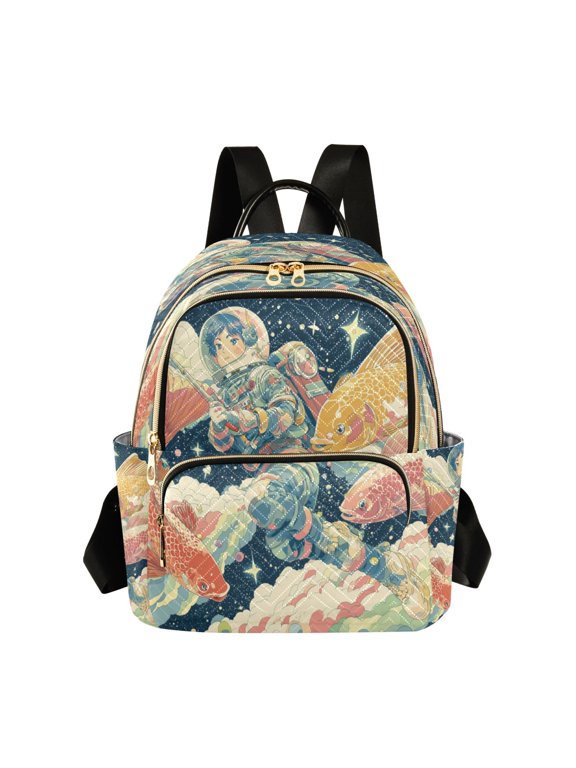 Quilted Backpack Fashion Backpack 10.23*5.11*12.59 Inch Women's Fashion Backpack Picnic Shopping Travel Out Sports backpack Space Suit Anime