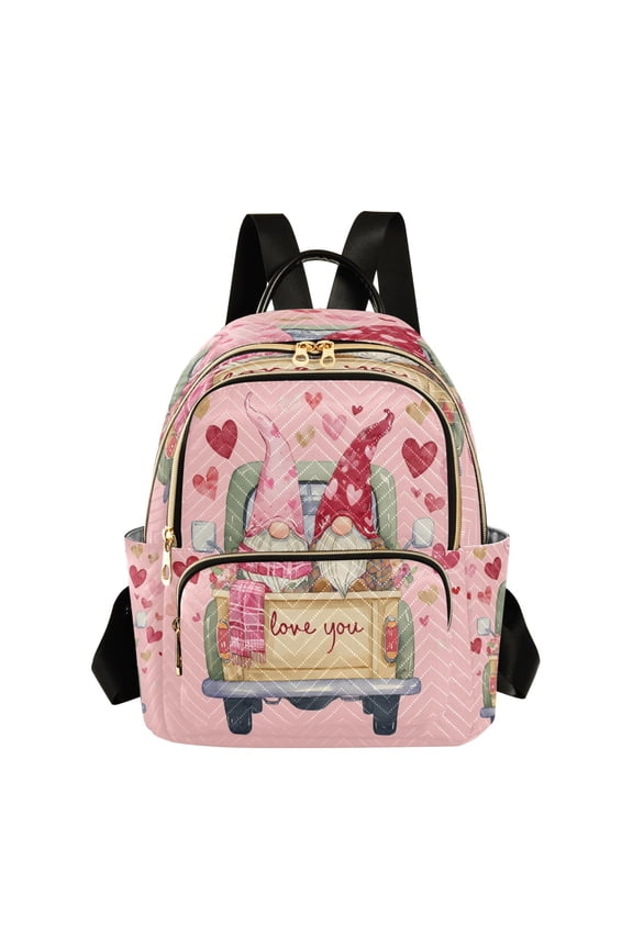 Quilted Backpack Fashion Backpack 10.23*5.11*12.59 Inch Women's Fashion Backpack Picnic Shopping Travel Out Sports backpack Valentine Gnome Truck