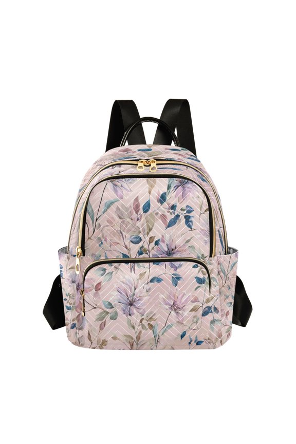 Quilted Backpack Fashion Backpack 10.23*5.11*12.59 Inch Women's Fashion Backpack Picnic Shopping Travel Out Sports backpack Watercolor Flower Picture