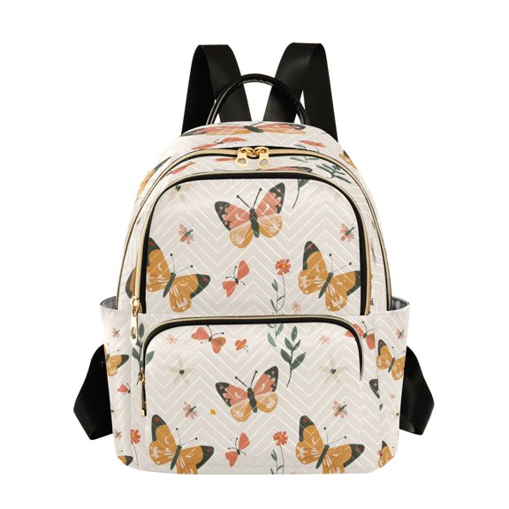 Quilted Backpack Fashion Backpack 10.23*5.11*12.59 Inch Women's Fashion Backpack Picnic Shopping Travel Out Sports backpack Yellow Butterfly