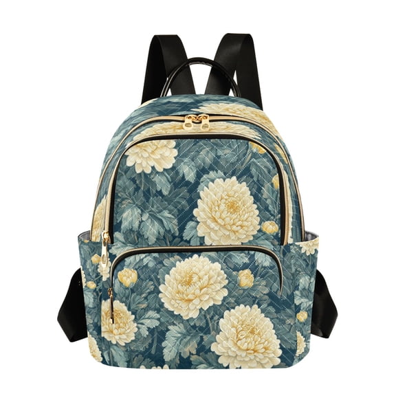 Quilted Backpack Fashion Backpack 10.23*5.11*12.59 Inch Women's Fashion Backpack Picnic Shopping Travel Out Sports backpack Yellow Chrysanthemum2