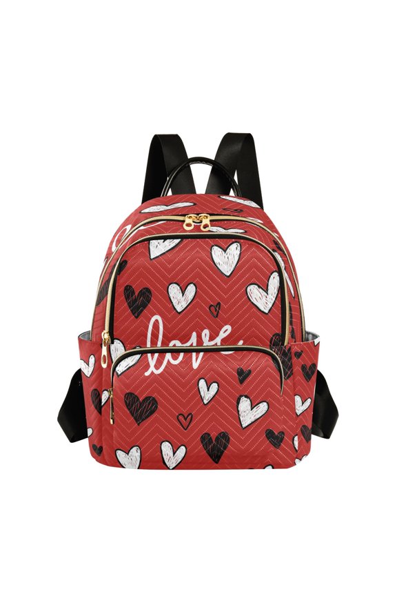 Quilted Backpack Fashion Backpack 10.23*5.11*12.59 Inch Women's Fashion Backpack Picnic Shopping Travel Out Sports backpack Beautiful Valentine's Day Love