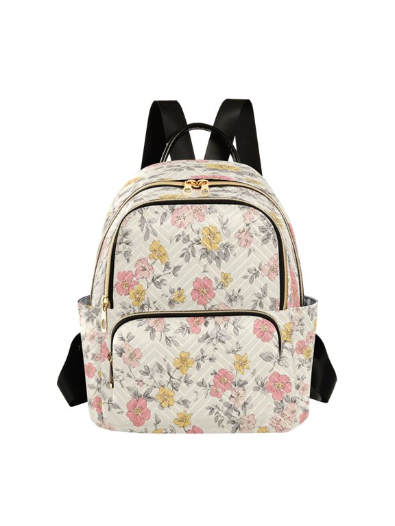 Quilted Backpack Fashion Backpack 10.23*5.11*12.59 Inch Women's Fashion Backpack Picnic Shopping Travel Out Sports backpack Small Floral Various Shades