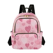 Quilted Backpack Fashion Backpack 10.23*5.11*12.59 Inch Womens Fashion Backpack Picnic Shopping Travel Out Sports backpack Valentines Day Pink Heart