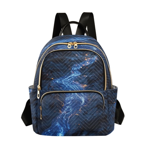 Quilted Backpack Fashion Backpack 11.41 * 6.1 * 14.17 Inch Women's Fashion Backpack Picnic Shopping Travel Out Sports backpack Blue River Picture