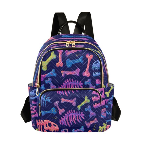 Quilted Backpack Fashion Backpack 11.41 * 6.1 * 14.17 Inch Women's Fashion Backpack Picnic Shopping Travel Out Sports backpack Dinosaur Bones