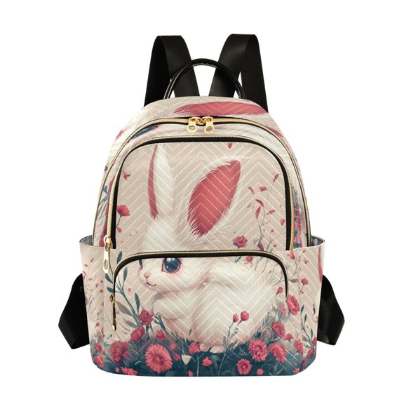 Quilted Backpack Fashion Backpack 11.41 * 6.1 * 14.17 Inch Women's Fashion Backpack Picnic Shopping Travel Out Sports backpack Flower Cartoon Rabbit