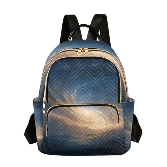Quilted Backpack Fashion Backpack 11.41 * 6.1 * 14.17 Inch Women's Fashion Backpack Picnic Shopping Travel Out Sports backpack Golden Galaxy