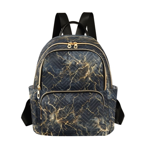 Quilted Backpack Fashion Backpack 11.41 * 6.1 * 14.17 Inch Women's Fashion Backpack Picnic Shopping Travel Out Sports backpack Golden Lightning