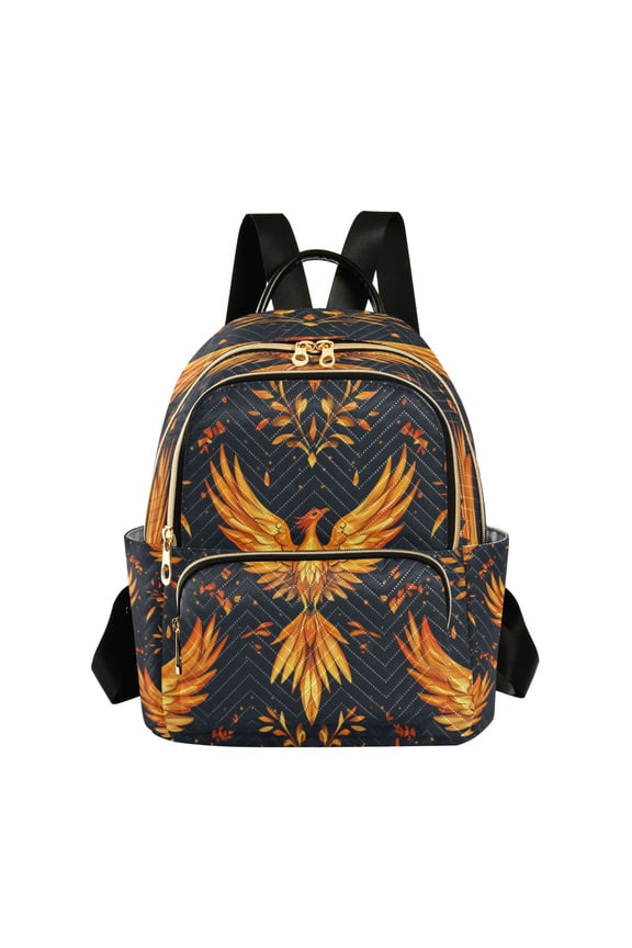 Quilted Backpack Fashion Backpack 11.41 * 6.1 * 14.17 Inch Women's Fashion Backpack Picnic Shopping Travel Out Sports backpack Golden Phoenix