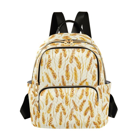 Quilted Backpack Fashion Backpack 11.41 * 6.1 * 14.17 Inch Women's Fashion Backpack Picnic Shopping Travel Out Sports backpack Golden Wheat