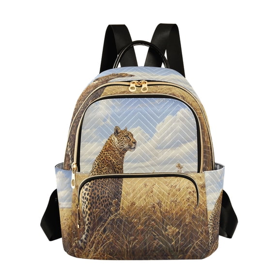Quilted Backpack Fashion Backpack 11.41 * 6.1 * 14.17 Inch Women's Fashion Backpack Picnic Shopping Travel Out Sports backpack Prairie Jaguar