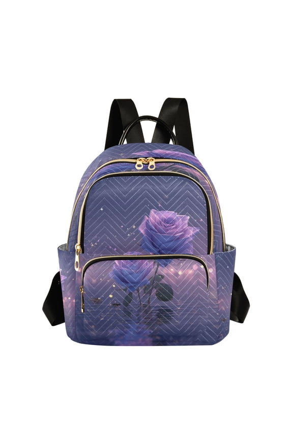 Quilted Backpack Fashion Backpack 11.41 * 6.1 * 14.17 Inch Women's Fashion Backpack Picnic Shopping Travel Out Sports backpack Purple Rose