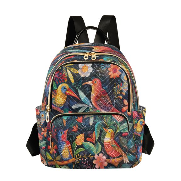 Quilted Backpack Fashion Backpack 11.41 * 6.1 * 14.17 Inch Women's Fashion Backpack Picnic Shopping Travel Out Sports backpack Red Bird
