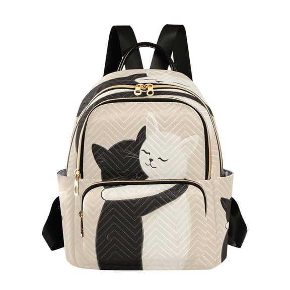 Quilted Backpack Fashion Backpack 11.41 * 6.1 * 14.17 Inch Women's Fashion Backpack Picnic Shopping Travel Out Sports backpack Two Cats Hugging