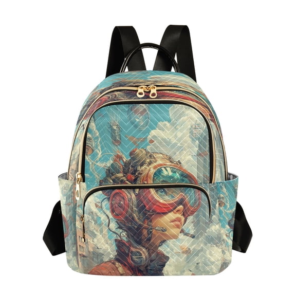 Quilted Backpack Fashion Backpack 11.41 * 6.1 * 14.17 Inch Women's Fashion Backpack Picnic Shopping Travel Out Sports backpack Cartoon Beautiful Beauty