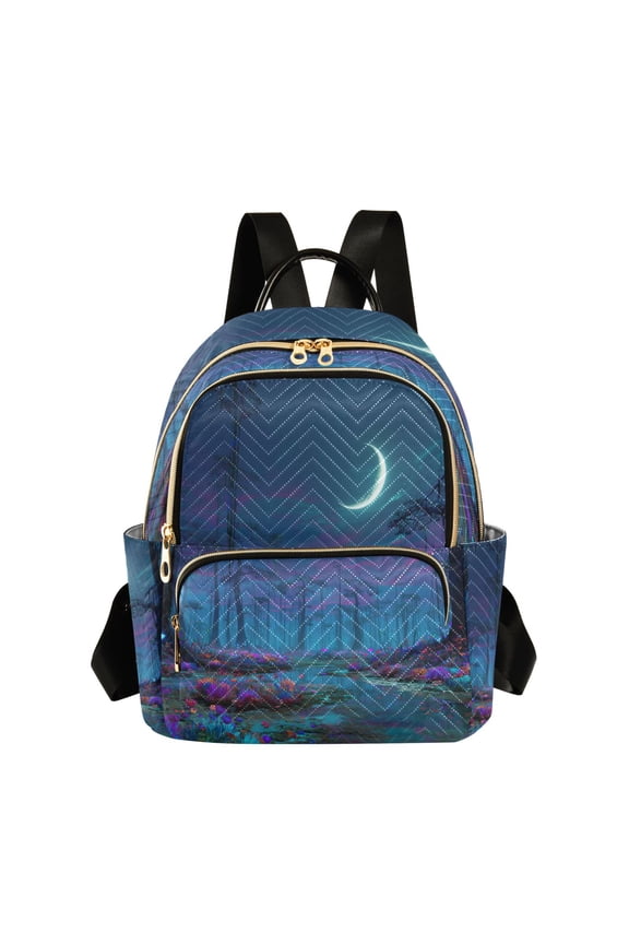 Quilted Backpack Fashion Backpack 11.41 * 6.1 * 14.17 Inch Women's Fashion Backpack Picnic Shopping Travel Out Sports backpack Glowing Neon Swamp Castle