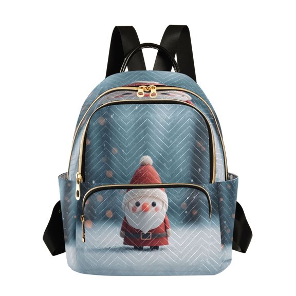 Quilted Backpack Fashion Backpack 11.41 * 6.1 * 14.17 Inch Women's Fashion Backpack Picnic Shopping Travel Out Sports backpack Romantic Cute Santa Claus