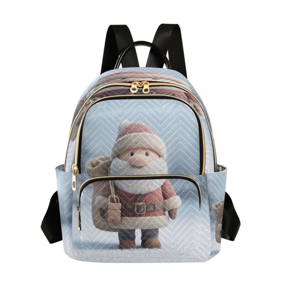 Quilted Backpack Fashion Backpack 11.41 * 6.1 * 14.17 Inch Women's Fashion Backpack Picnic Shopping Travel Out Sports backpack Santa Claus Cartoon Pattern