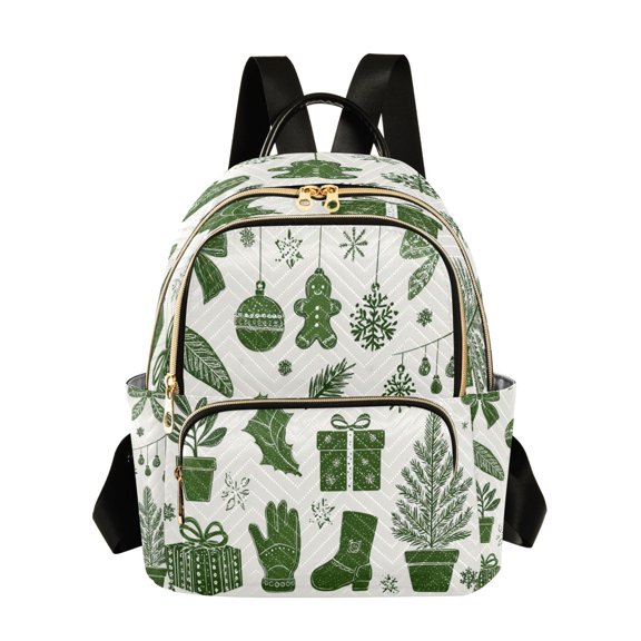 Quilted Backpack Fashion Backpack 11.41 * 6.1 * 14.17 Inch Women's Fashion Backpack Picnic Shopping Travel Out Sports backpack Warm Christmas Gingerbread Man