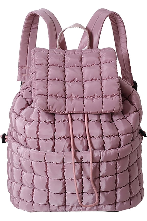 Quilted Backpack for Women Lightweight Puffer Drawstring Padding Hiker Back Pack Travel Backpack College Gym Bag