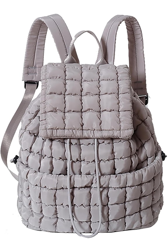 Quilted Backpack for Women Lightweight Puffer Drawstring Padding Hiker Back Pack Travel Backpack College Gym Bag