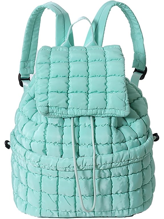 Quilted Backpack for Women Lightweight Puffer Drawstring Padding Hiker Back Pack Travel Backpack College Gym Bag