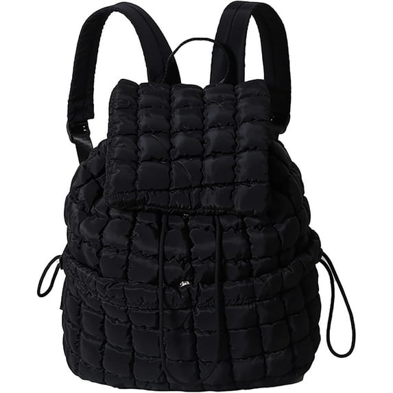 Quilted Backpack for Women Lightweight Puffer Drawstring Padding Hiker Back Pack Travel Backpack College Gym Bag